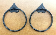 Anelli asciugamani vintage in ferro battuto ~ coppia ~ da parete ~ nero ~ anni '70 ~ belli!!