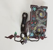 Antico Pezzo di Carretto Siciliano In Ferro Battuto  Originale Con testa e ornat