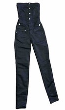 Liu•Jo Salopette jeans donna tuta intera denim jeans Nero skinny sexy slim 38/XS