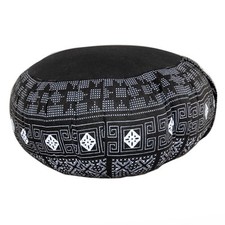 Zafu Cuscino Meditazione/Yoga con Maniglia di Trasporto - Stile Batik Nero DM002