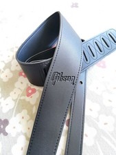 Fit Gibson 2,3" Cinghia Basso Chitarra Elettrica Regolabile Larga Pelle PU - Nero