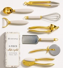 White & Gold Cooking Utensils
