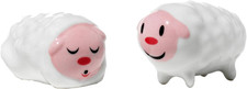 Tiny Little Sheep, Set Di Due Statuine in Porcellana, Decorate a Mano, Bianco, 2