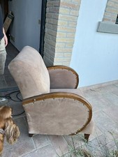 Coppia di poltrone Art Decò  In Velluto