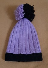 Cappello Berretto Cuffia Lilla Nero Pon Pon Invernale