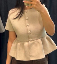 Cardigan Peplum manica corta