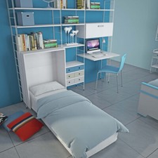 Maconi Letto Singolo Richiudibile + Materasso Dim. Chiuso HxP 100x35 cm LINK 538