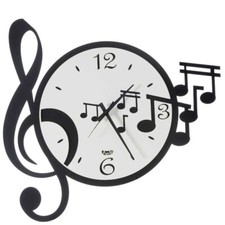 Arti & Mestieri, Musica, Orologio Parete Nero 50cm, Acciaio