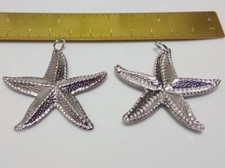 1pz ciondolo stella marina  in acciaio inox 45x41mm colore argento scuro