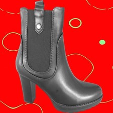 STIVALI DONNA STIVALETTI TRONCHETTI 36 37 38 39 40  nero tacco  8 cm