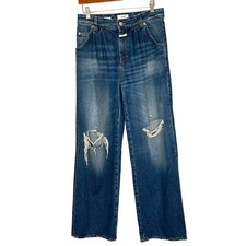 Jeans CHIUSO Nolin effetto invecchiato gamba larga cotone biologico Italia taglia 26 persone gratis