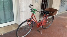 Bicicletta vintage donna da città, rossa, dimensioni medie 