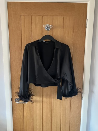 Camicia zara raso nero con - zara,