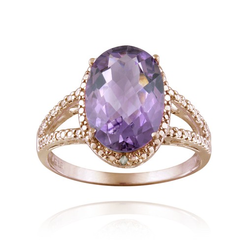 Anello ovale oro rosa - , su