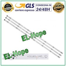 KIT 3 BARRE STRIP 7 LED PER TV 43" LG 43UJ65-UHD-L LC43490060A LC43490088A 