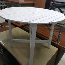 Tavolo legno da esterno tondo bianco