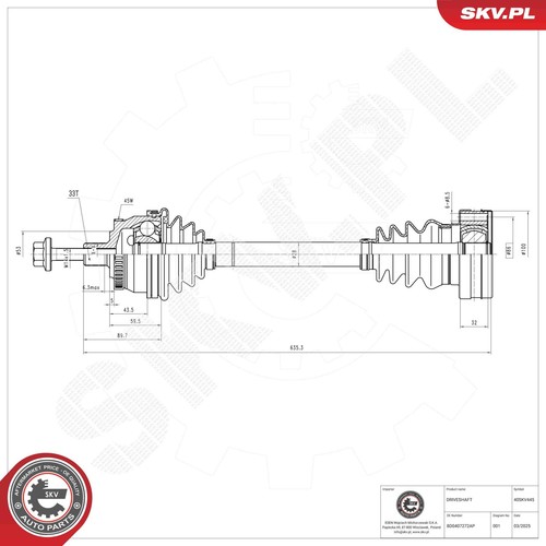 Albero motore esen skv - albero,