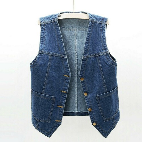 Cardigan donna denim senza
