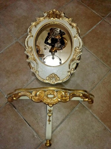Mensola legno con specchio - con,