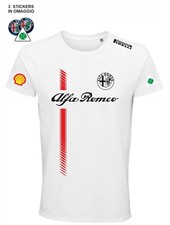 Tshirt ALFA ROMEO Racing classic corse auto + 3 Stickers OMAGGIO
