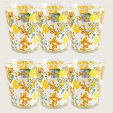 Set 6 bicchieri vetro decorato