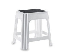 Sgabello in plastica bianco