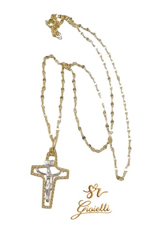 Collana oro giallo - oro, croce
