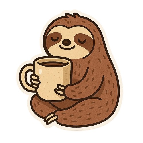 Adesivo bradipo tazza caffè