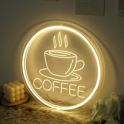 Coffee led neon schild dimmbar - led,