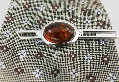 Fermacravatta ambra argento