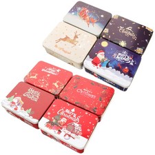  8 Pcs Scatole Natalizie Con Coperchio Scatole+per+biscotti Latta Di
