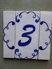 Numero civico 3 in ceramica