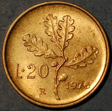 Italy 20 Lire 1976 KM# 97.2