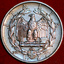 Italy 2 Lire 1936 Yr. XIV