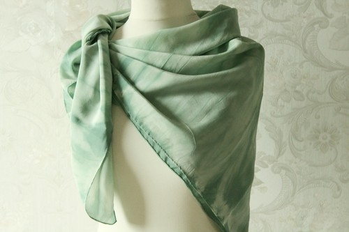 Foulard seta muschio verde