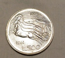1961 Italy 500 Lire Silver