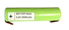 Batteria ricaricabile nicd 2,4v 2000 mAh per Gratì / lampada di emergenza