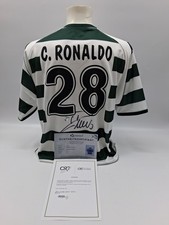 Maglia Sporting Lisbona Cristiano Ronaldo Firmata Autografo Calcio COA XL