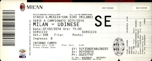 Biglietto stadio milan - milan,
