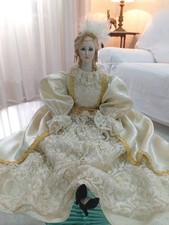 Antica Bambola XX secolo porcellana biscuit dipinta H60 cm doll boudoir poupée