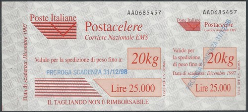 1998 italia postacelere - postacelere, l