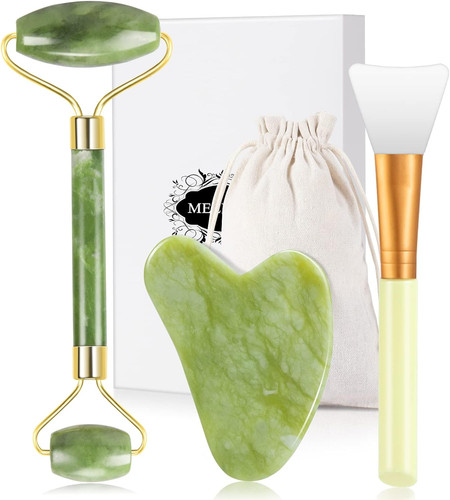 Jade roller gua sha viso - e,