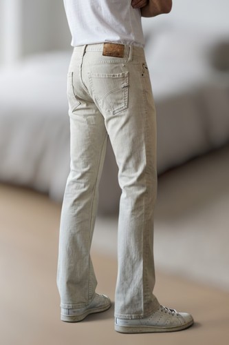 Gas jeans uomo beige lavaggio - gas,