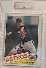 Carta Baseball 1985 Topps Nolan Ryan HOF Firmata #760 Certificata PSA/DNA Auto 10