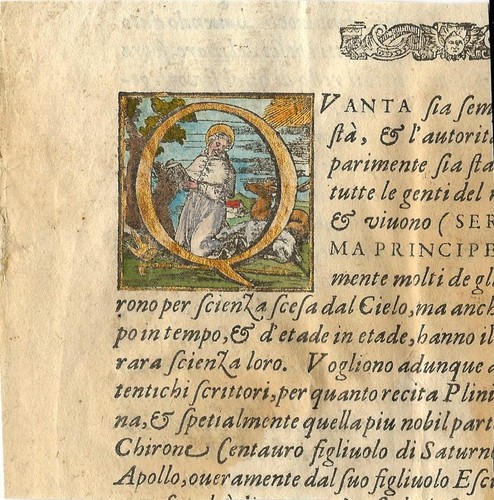 Stampa antica capolettera - capolettera, q