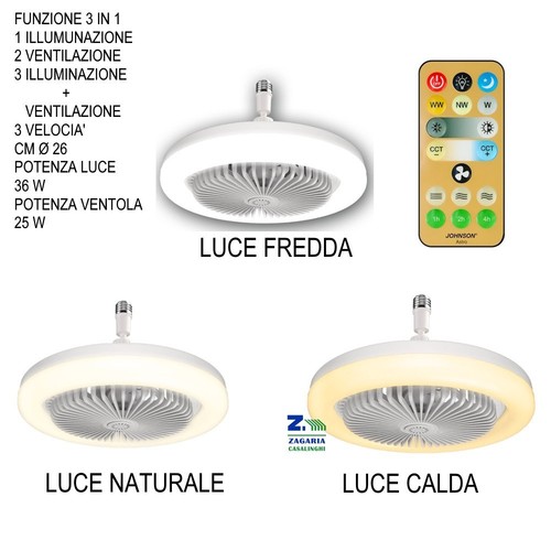 Ventilatore lampada led - lampada, da