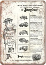 Insegna Metallo Riproduzione Pubblicità Auto Jeep Willys Oveland Vintage A938