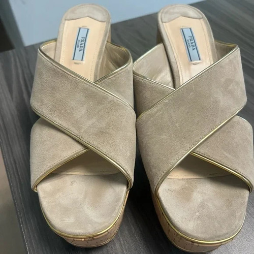 Prada tan mules - prada,