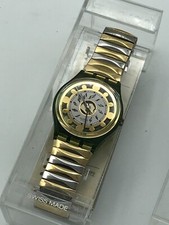Orologio da polso SWATCH Gent GREEN SHINE (GG131)-quasi NUOVO-Verde/Oro-Flex GRANDE