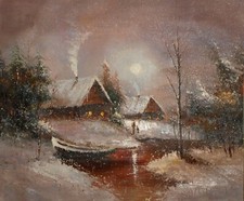 QUADRO OLIO SU TELA PAESAGGIO